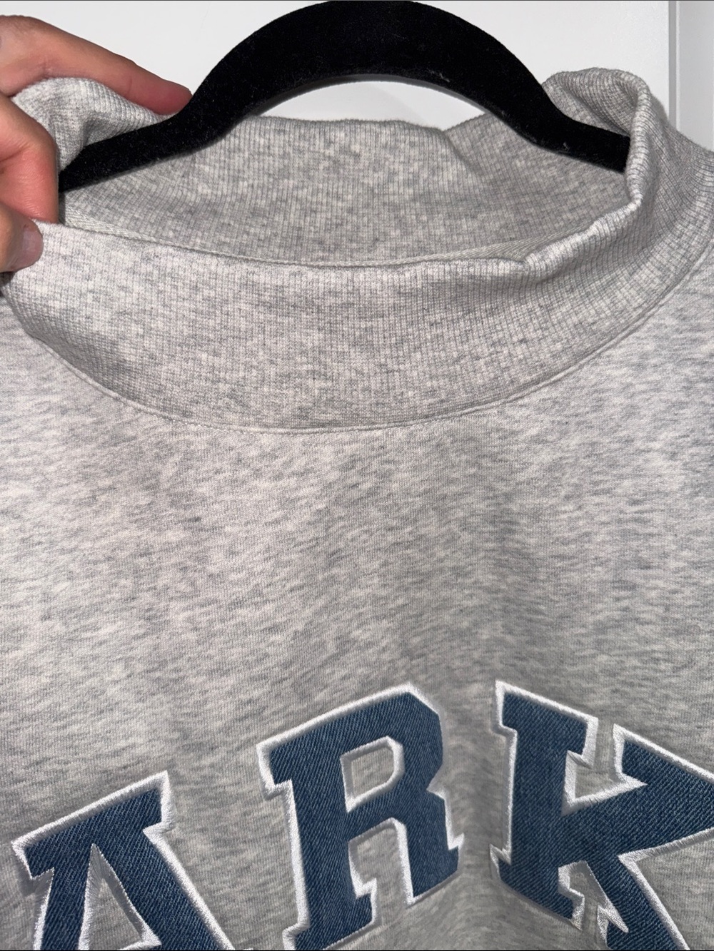 Parke Light Gray Crewneck Sweatshirt with Blue Arch Logo - Picture 6 of 7